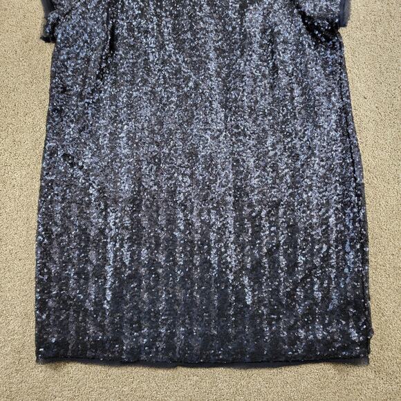 Addition Elle Sequin T-shirt Dress Womens 16 Blue Crew Neck Back Zip - Picture 12 of 12